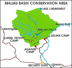 Map of Maliau Basin Conservation Area